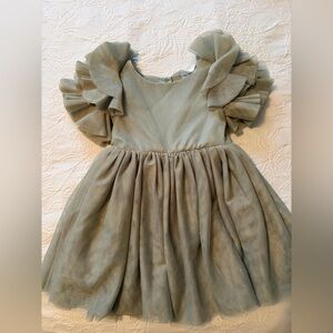 H&M Kids Dress with Ruffled Sleeves in sparkle mint Green Spring Easter